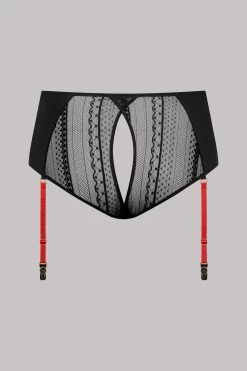 Maison Close Culotte Taille Haute Avec Porte-jarretelles - Sacré Cœur -Maison Close High Panty Sacre Coeur Black 560029 4