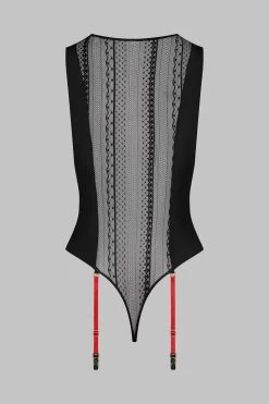 Maison Close Body String Avec Porte-jarretelles - Sacré Cœur -Maison Close Thong Bodysuit Sacre Coeur Black 560039 4